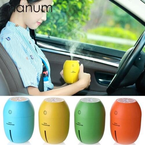 Creative Car Essential Oil Diffuser Mini Ultrasonic Iemon Humidifier LED Light USB Aromatherapy Fogger Air Freshener