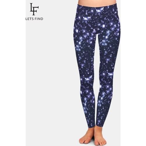 LETSFIND New 2019 Print Leggings Plus Size 3D Galaxy Digital Printing High Waist Fashion Women Casual Leggings