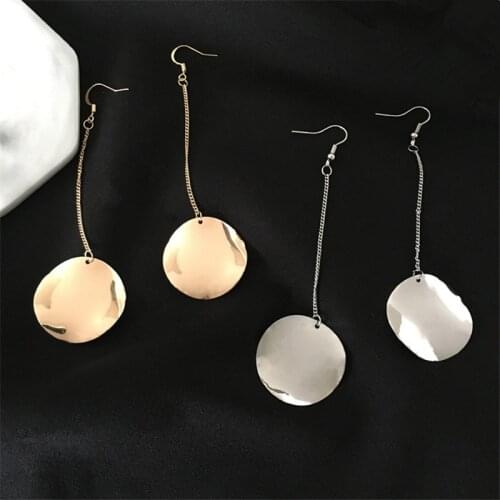 Hot Big Irregular Wafer Earrings Geometric Water Drop Metal Long Earrings For Women Party Exaggerated Fashion Jewelry Wholesale