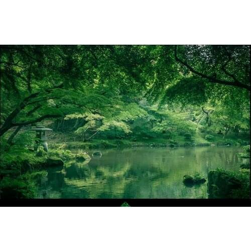 Wall papers home decor customize Green landscape beautiful minimalist Nordic modern wall wallpaper 3d