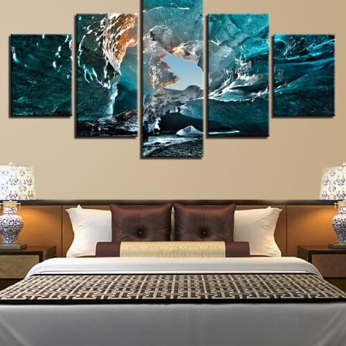 Landscape Sky Cloud Star Mountain River Hot Air Balloon 5 Piece Wall Pictures For Living Room Color Painting Art Home Decor
