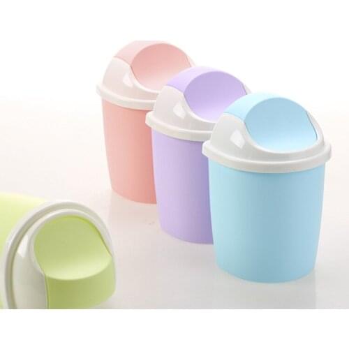 1PC Office Kitchen Flip Plastic Trash Can Rubbish Bin Garbage Waste paper Basket Scrap Recycle bin Recycle bin Container JH 0731
