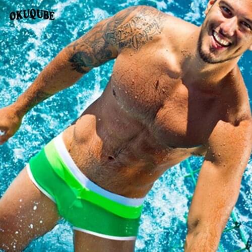 Man Swimwear Lining Drawstring Swimsuit Men Quick-dry Elastic Breathable Beachwear Swim Trunks Black Red Blue Green Swim Briefs