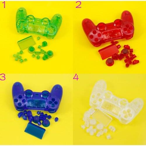 For Dualshock 4 JDM-001 Transparent Clear Shell Button Kits for PS4 Playstation 4 Controller Housing Shell Case Cover