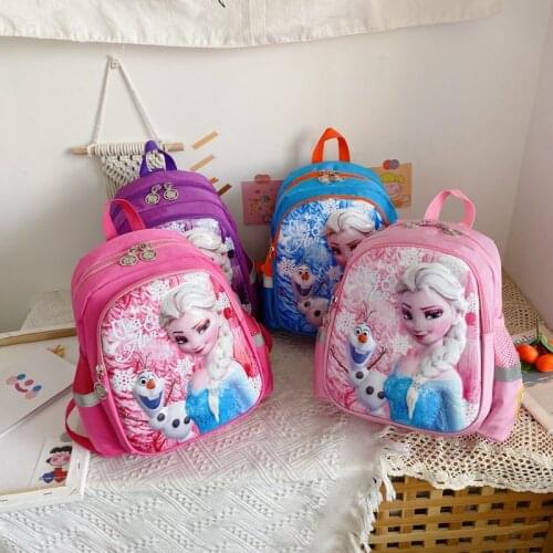 Disney Brand Schoolbag For Girls Frozen Elsa Anna Princess Backpack Cute Baby Kindergarten Schoolbag Sophia Girls Lovely Bag