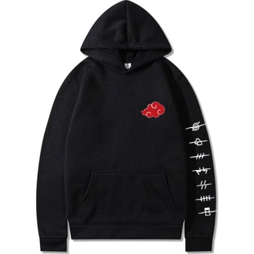 Japan Anime Sweatshirt Akatsuki Cloud Symbols Print Male Hoodies Streetwear Men Women Hoodie Oversized Pullover Harajuku Hoody