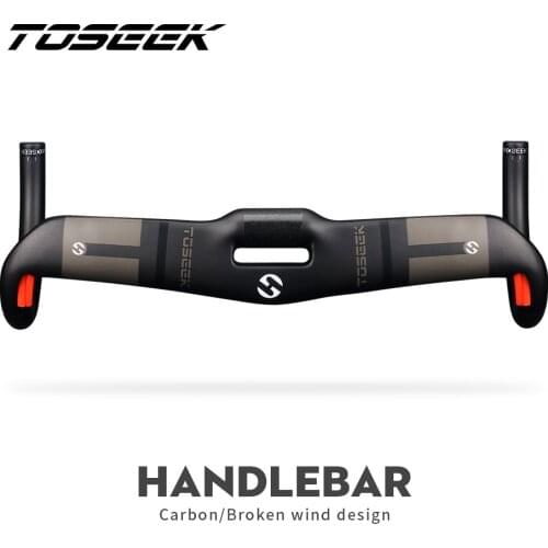 TOSEEK Carbon Fiber Bicycle Handlebar Carbon handle bar Inner Cable 400/420/440mm Road Bike Handlebar