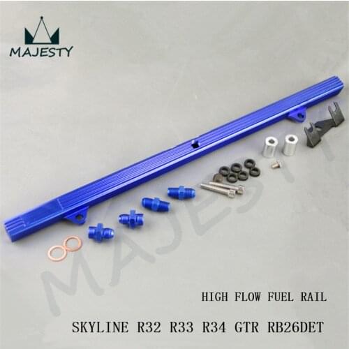 Billet High Flow Fuel Injector Rail for SKYLINE R32 R33 R34 GTR RB26DETT RB26 blue