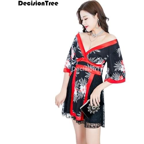 2021 half sleeve loose style woman japanese kimono satin silk sleepwear pajamas peacock yukata bathing robe ladys kimono dress