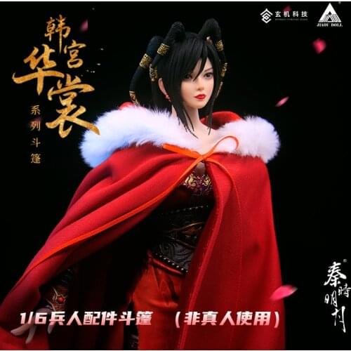 1/6 of those red cloak practice can apologise warlords moon Han Gonghua type clothes hanfu cloak doll accessories model