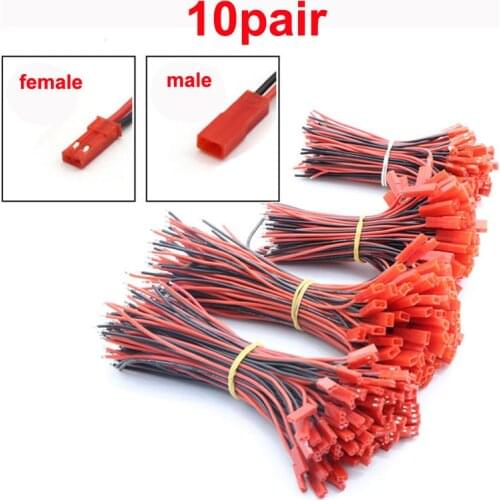 10pair JST Lithium Battery Connecting Wire 22/22/26AWG Male Female Connector Length 100mm 150mm Silicone Line for RC Aircraft