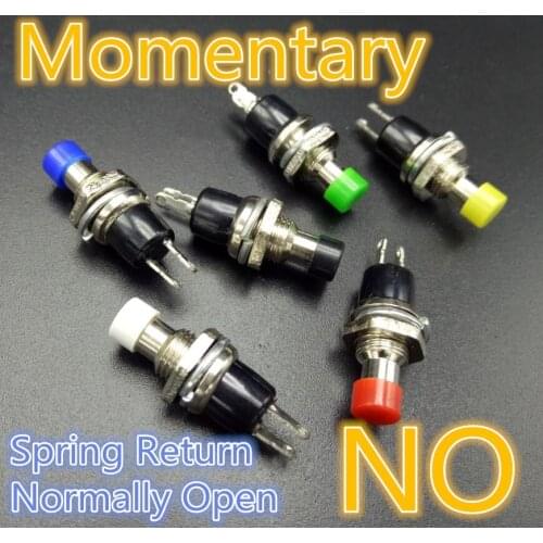 10pcs mounting size 7mm Momentary Push button Switch Momentary Pushbutton Switch Normally Open NO