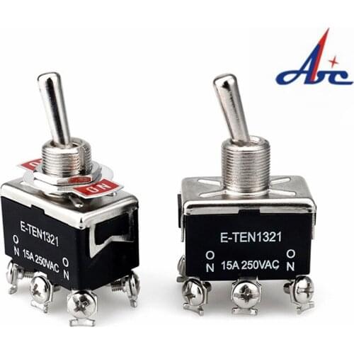 15A 250V KN3C E-TEN 1322 toggle switch 6 pin head 3 grade switch double pole double throw toggle switch