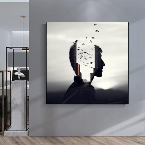 Abstract City Landscape Art Canvas Painting for Living Room Wall Art Posters Prints Modern Bedroom Home Decoration Pictures