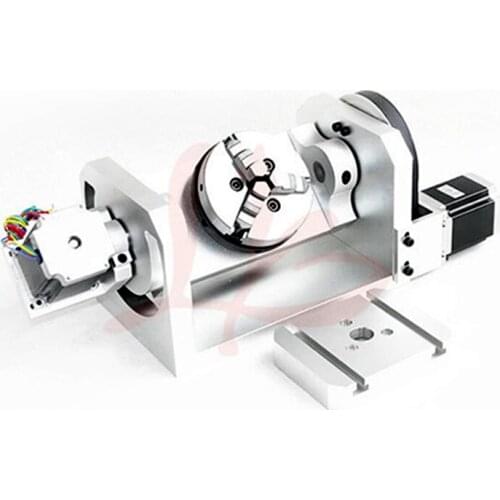 CNC Accessories 4th 5th CNC Rotary Axis with Chuck for CNC Cutting Machine Part Tool