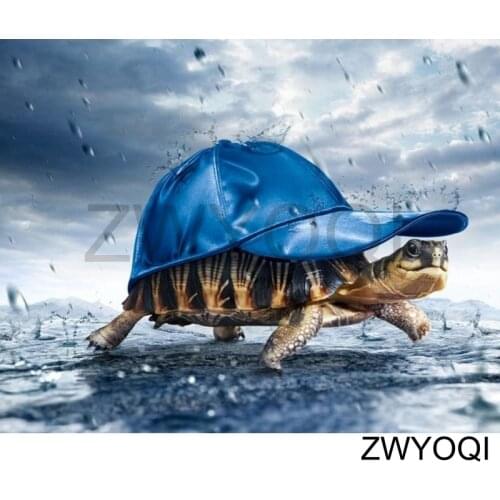 Full Round Diamond embroidery Baseball cap Full Square Diamond mosaic Cartoon tortoise 5D DIY Diamond painting Cross stitch rain