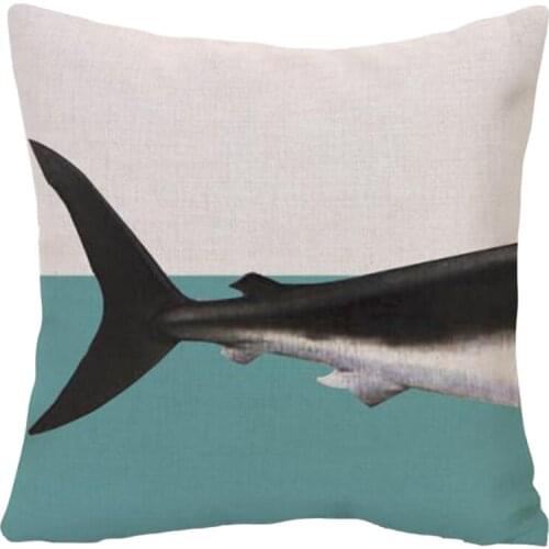 Large Animal Printing Square Cushion Cover Pillow Case Minimalist Home Decor Shark/Dinosaur/Whale/Elephant