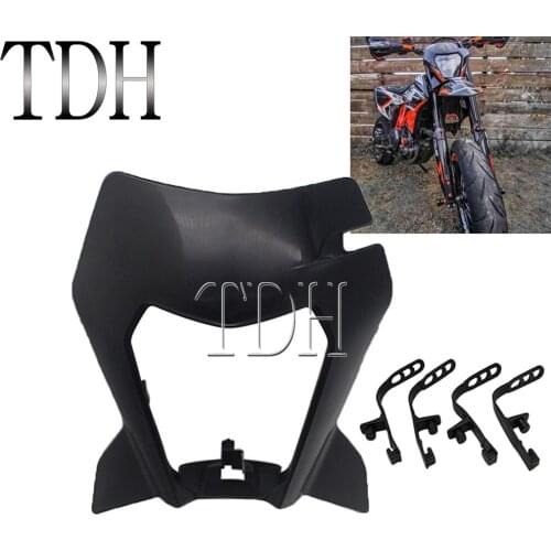 Black Dirt Pit Bike Motocross Supermoto Headlight Fairing Front Light Cover For FC FE TC TE SX EXC XCF SXF SMR TPI 6 Day