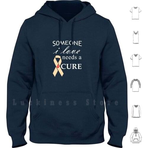 Someone I Love Needs A Cure Type 1 Diabetes White Hoodie Long Sleeve Someone I Love Needs A Cure Type 1 Diabetes