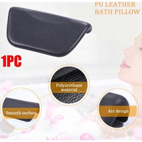 1pc Spa Bath Pillow PU Bath Cushion With Non-Slip Suction Cups Ergonomic Home Spa Headrest For Relaxing Head Neck Back Newest