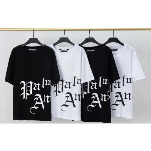 Palm Angels 21SS Logo Short Sleeve Round Neck Men Women T-Shirt, Unisex Lovers, Cotton, Fashionable, Gift for Boyfriend