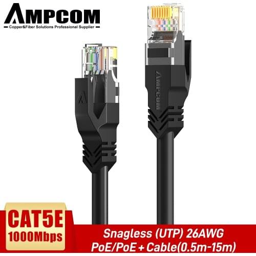 AMPCOM Ethernet Cable RJ45 Cat5e Lan Cable UTP CAT 5e RJ 45 Network Cable Patch Cord for Desktop Computers Laptop Modem Router
