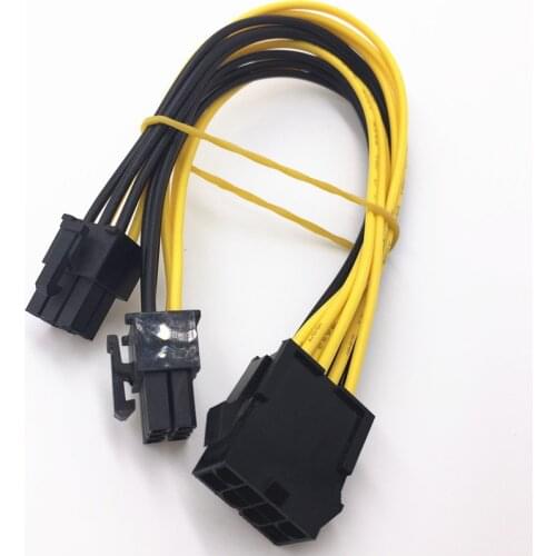 Wholesale 8Pin Female To Dual 6Pin Male PCI-E Power Adapte 8 pin to 2X6 pin Motherboard Power Supply Cable Y - Splitter Adapter
