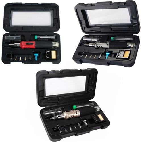 Soldering Iron Kit 10 In 1 Self-Ignition Wireless Gas Soldering Iron Welding Torch Kit Tool Ignition Gas Burner Blow Torch