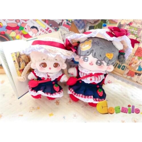 Cosmile Hand-Made Xiaozhan Wang Yibo 20cm Doll Clothes Clothing Suit Stuffed Strawberry Pie Outfits Toy Cute Lovely Gift