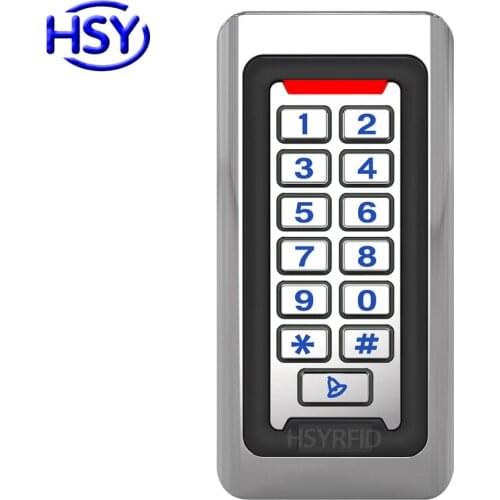 Metal case Keypad Waterproof 125Khz EM Card Access Control RFID 13.56Mhz IC MF Keyfob tag Entry Lock Single Door Standalone Read