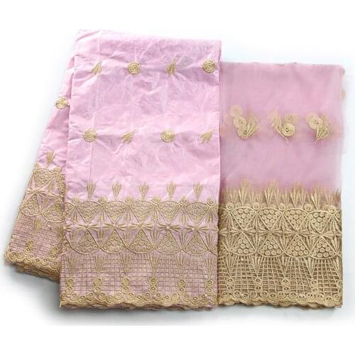 Fashion Fabrics Cotton Luxury Designer Tissu Africain Basin Riche Ankara Dresses Material For Women Wedding Party Cloth 5+2 Yard