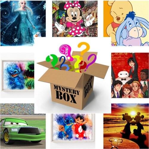 Disney Lucky Product Mystery Box 5D Diamond Painting Square/Round Cross Stitch 50000+ Random Varieties