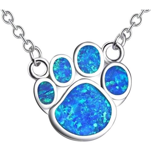 New Women Pendant Cute Puppy Footprint Animal Foot Shape Necklace For Women Christmas Birthday Gift Jewelry