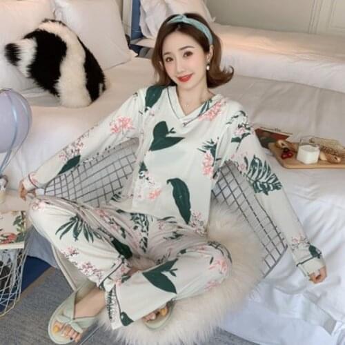 Pregnant Nightwear for Women Autumn Pajamas Set Casual Breastfeeding Clothing Suit Long Sleeve Winter Maternity Pijamas Suit