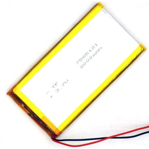 3.7V 8000mAh LI PO Rechargeable Polymer Lithium Battery 7565121 For PSP Navigation Ebook Speaker Notebook Power
