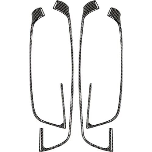 Carbon Fiber Armrest Door Handle Window Lift Switch Button Panel Frame Decal Cover Trim for - A3 V8 2015-2020(4Pcs)