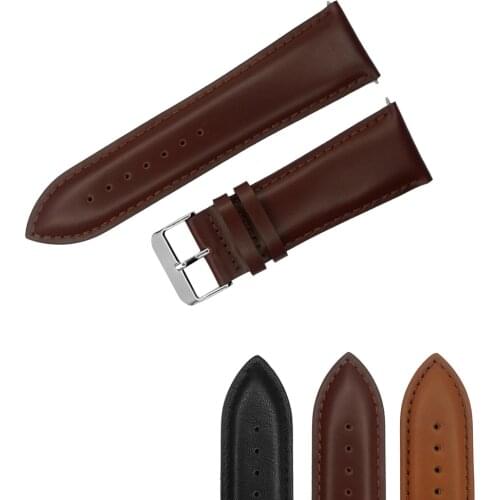 26mm 28mm 30mm Italian Genuine Leather Watch Band Black Watch Strap Brown Watchband Men Big Watches Belt Stainless Steel Buckle