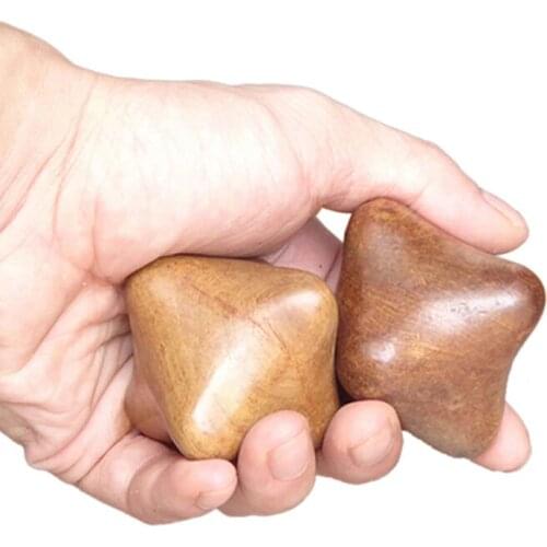2Pcs Wood Vietnamese Fragrant Hexagonal Acupuncture Ball Hand Massager Acupressure Active Scraping Clear The Lymphatic Drainage