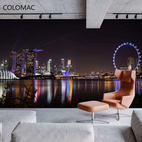 Colomac Custom Modern City Night View Wallpaper Hotel Restaurant Decoration Mural Wall Decorations Living Room Drop Shopping