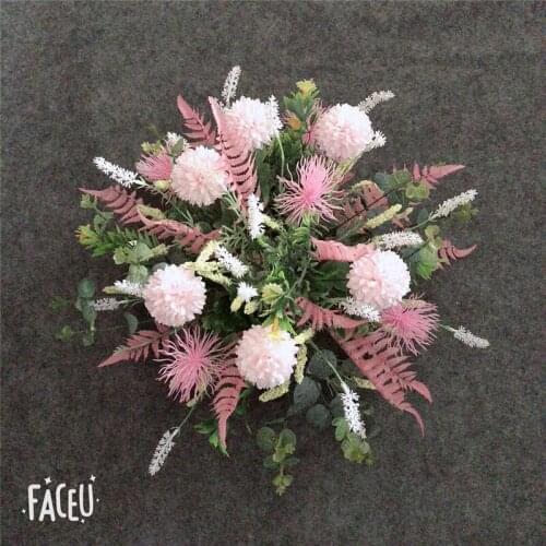 Wedding simulation flower road flower decoration stage background Sen hydrangea rose flower