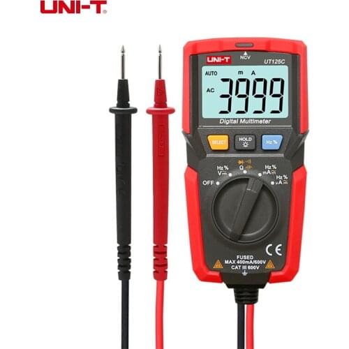 UNI-T Digital Multimeter Pocket AC/DC Ammeter Voltmeter Multimetro Resistor Capacitor Frequency Diode NCV Test