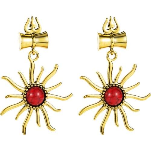 ZHINI Bohemia Vintage Gold Silver Color Long Earrings for Women Personality Gothic Sun Dangle Drop Earring Fashion Jewelry Gift