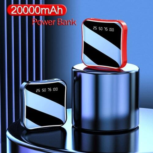 20000mah Power Bank Portable Charger Ultra-thin Digital Display 2 USB Port External Battery Powerbank Charger for Xiaomi Samsung