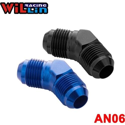 WILLIN - Flare Union 45 Degree AN6 -6AN ALL Male Adaptor/Fitting Blue/Black/Silver WL813-06