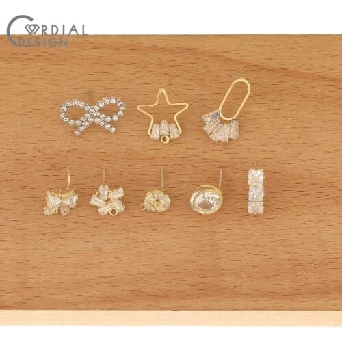 Cordial Design 50Pcs Jewelry Accessories/CZ Charms/Claw Chain/Earrings Stud/Hand Made/Jewelry Findings & Components/DIY Making