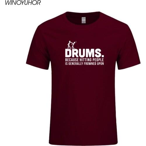 Drums Hitting People Percussion Funny T Shirt Tshirt Men Summe Short Sleeve T-shirt Cotton Top Tees Camiseta Masculina