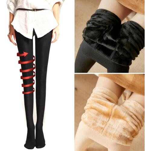 Winter Plus Velvet Pantyhose Woman Casual Warm Knitted Thick Slim High Elastic Sexy Tights Cotton Warm Female Pantyhose Medias