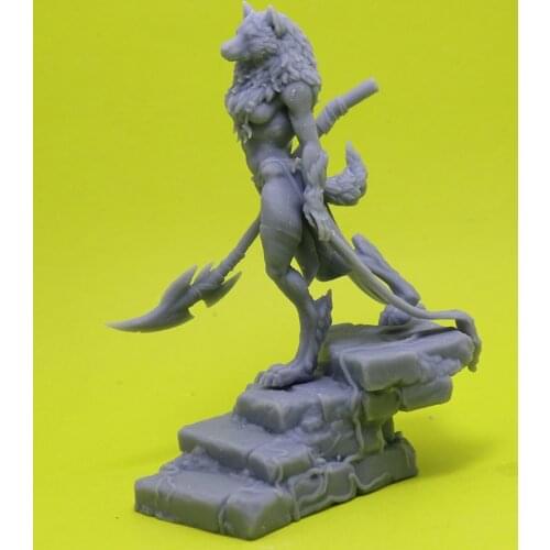 1/24 75mm Resin Model Female Werewolf Wolf Lord Figure Unpainted No Color RW-050