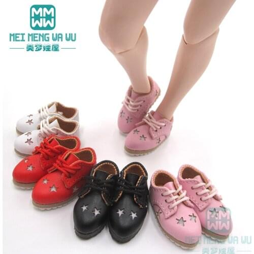1pcs 4.3cm Blyth doll shoes fashion five-star leather shoes white, pink, red, black for Blyth Azone 1/6 doll accessories