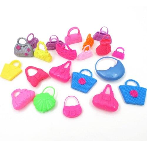 10 PCS Mix Styles Doll Bags Toy Fashion Bags Accessories For Doll Birthday Xmas Gift Random Colors